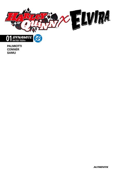 HARLEY QUINN X ELVIRA #1 CVR J BLANK AUTHENTIX VAR (SCHD: 10/1/2025)