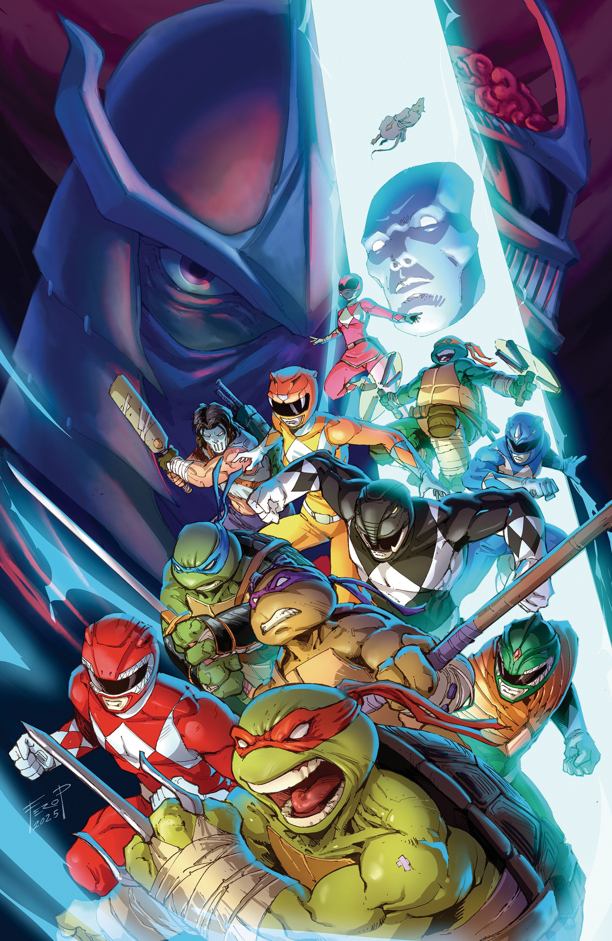 Mighty Morphin Power Rangers/Teenage Mutant Ninja Turtles III #2 H 1:100 INCV Variant (Full Art, Foil, Pe) (SCHD: 09/24/2025)