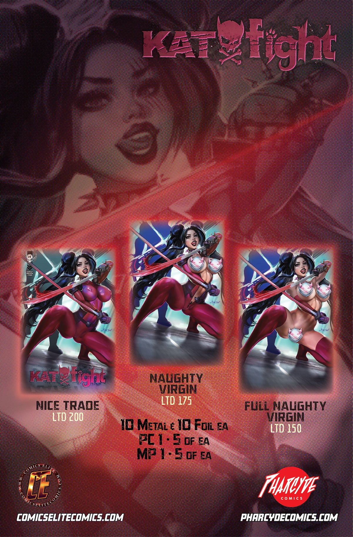 KATFIGHT #1 - SLICE & DICE by SUGAR SPIT - NUDE (LTD 150) (FREE TOPLOADER)