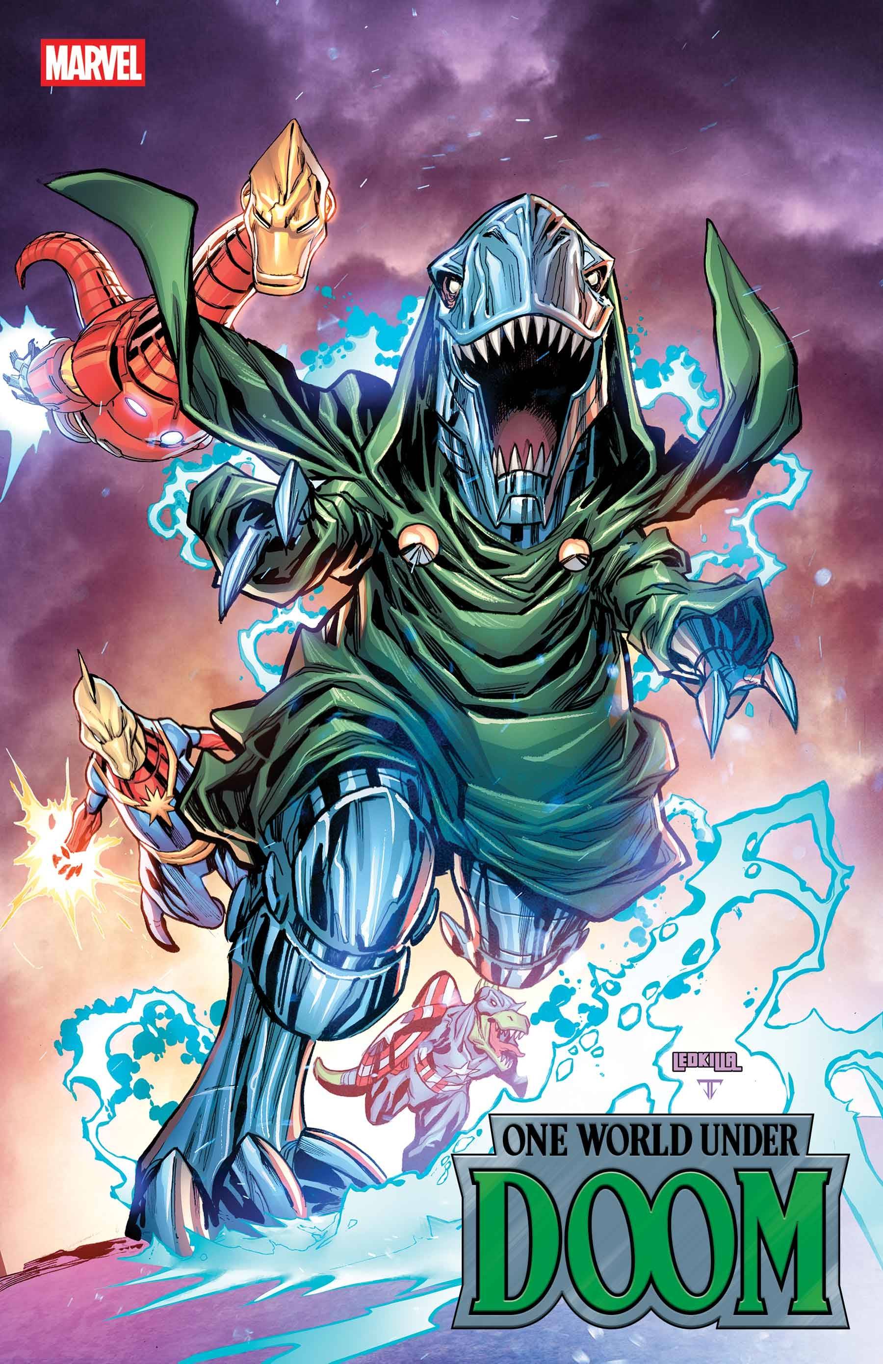 ONE WORLD UNDER DOOM #5 (OF 9) KEN LASHLEY DOOMASAUR VAR (SCHD: 6/11/2025)