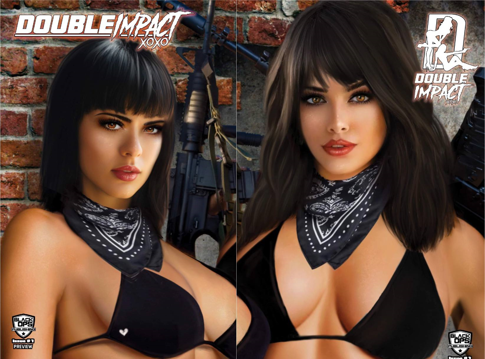 DOUBLE IMPACT #1 - GUN GIRL BY PIPER RUDICH - UP-CLOSE CLOTHED SET (LTD 325) (EST.SHIP DATE: 4/12/2024)