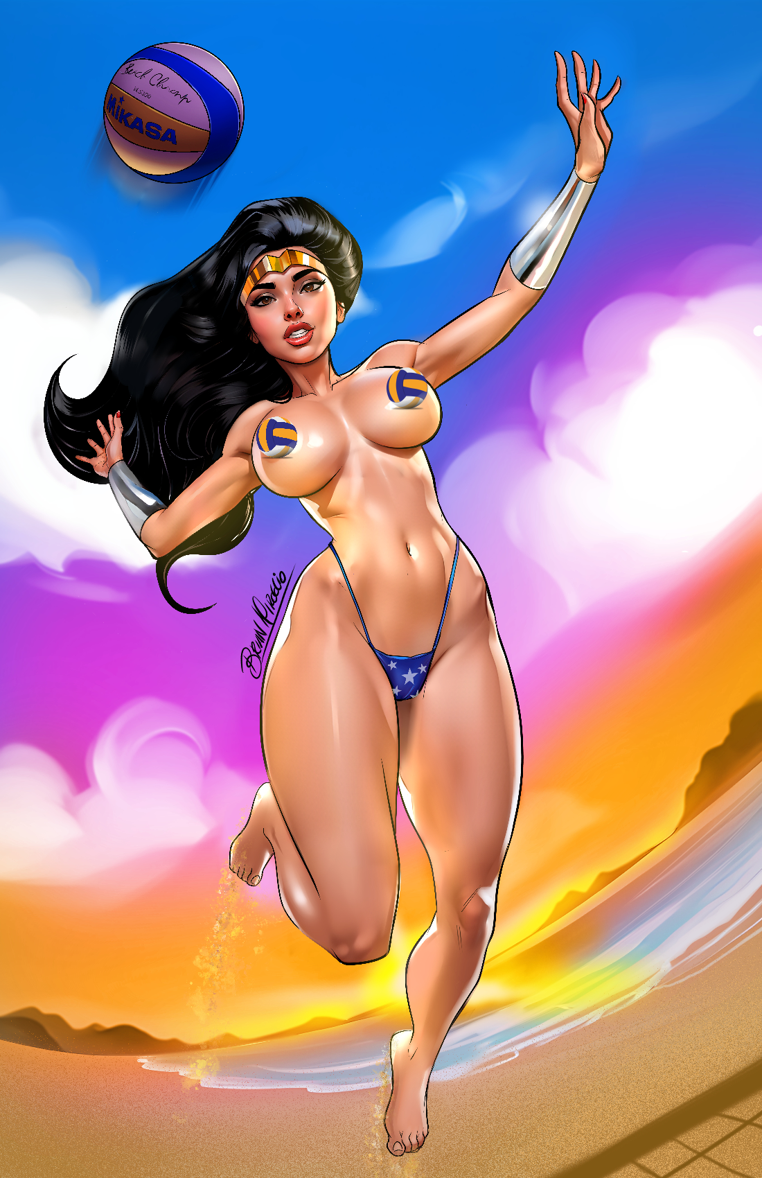 POWER HOUR #2 -  VOLLEY GIRL by BRIAN MIROGLIO - TOPLESS - LTD 120